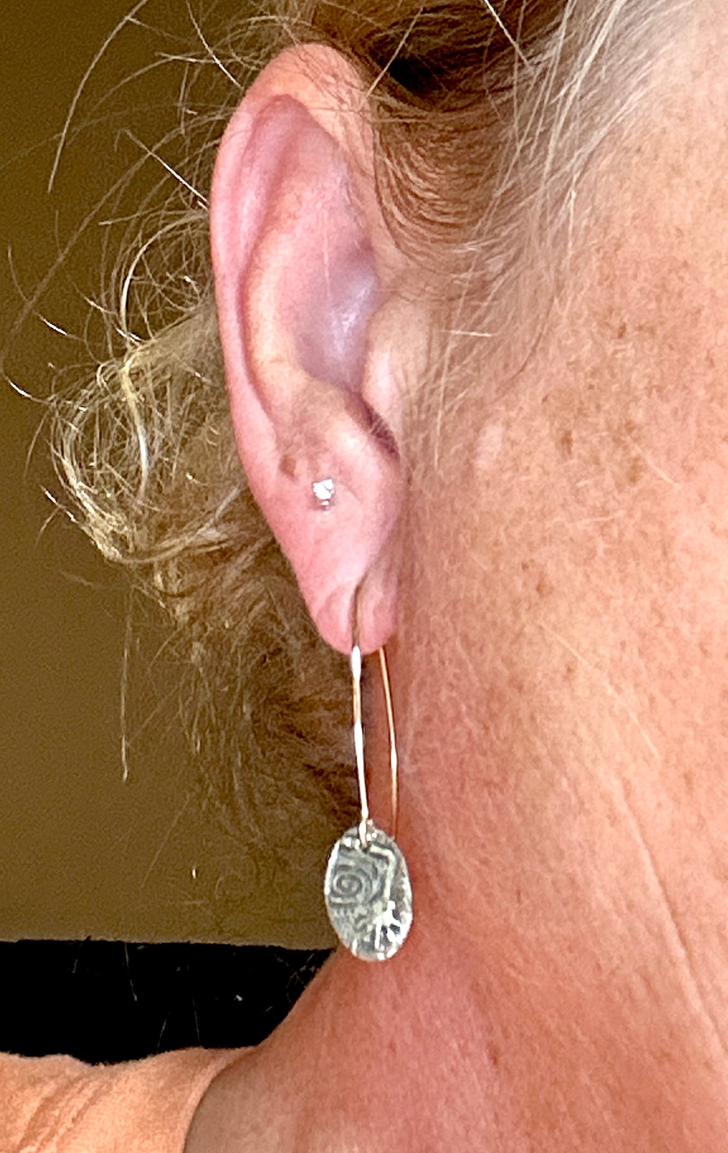 Silver & Gold Hand Drop Earrings