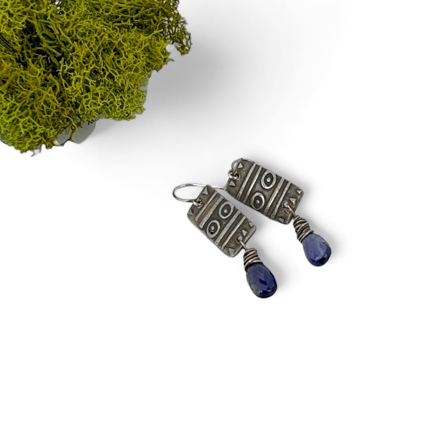 Double Circles Iolite Earrings