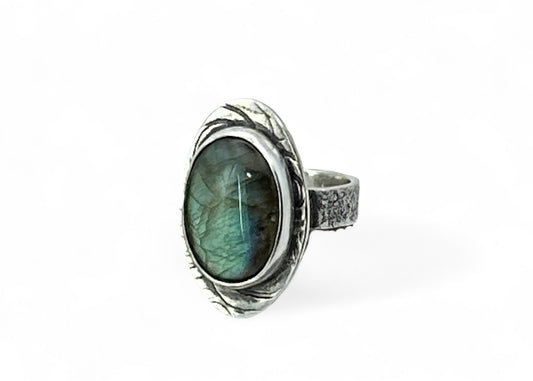 Oval Gold Labradorite Ring