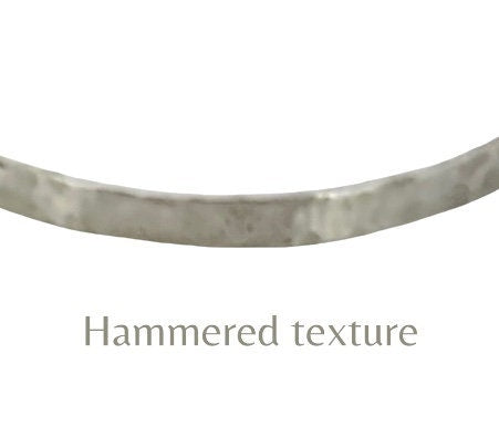 Flat Hammered Silver Bangle