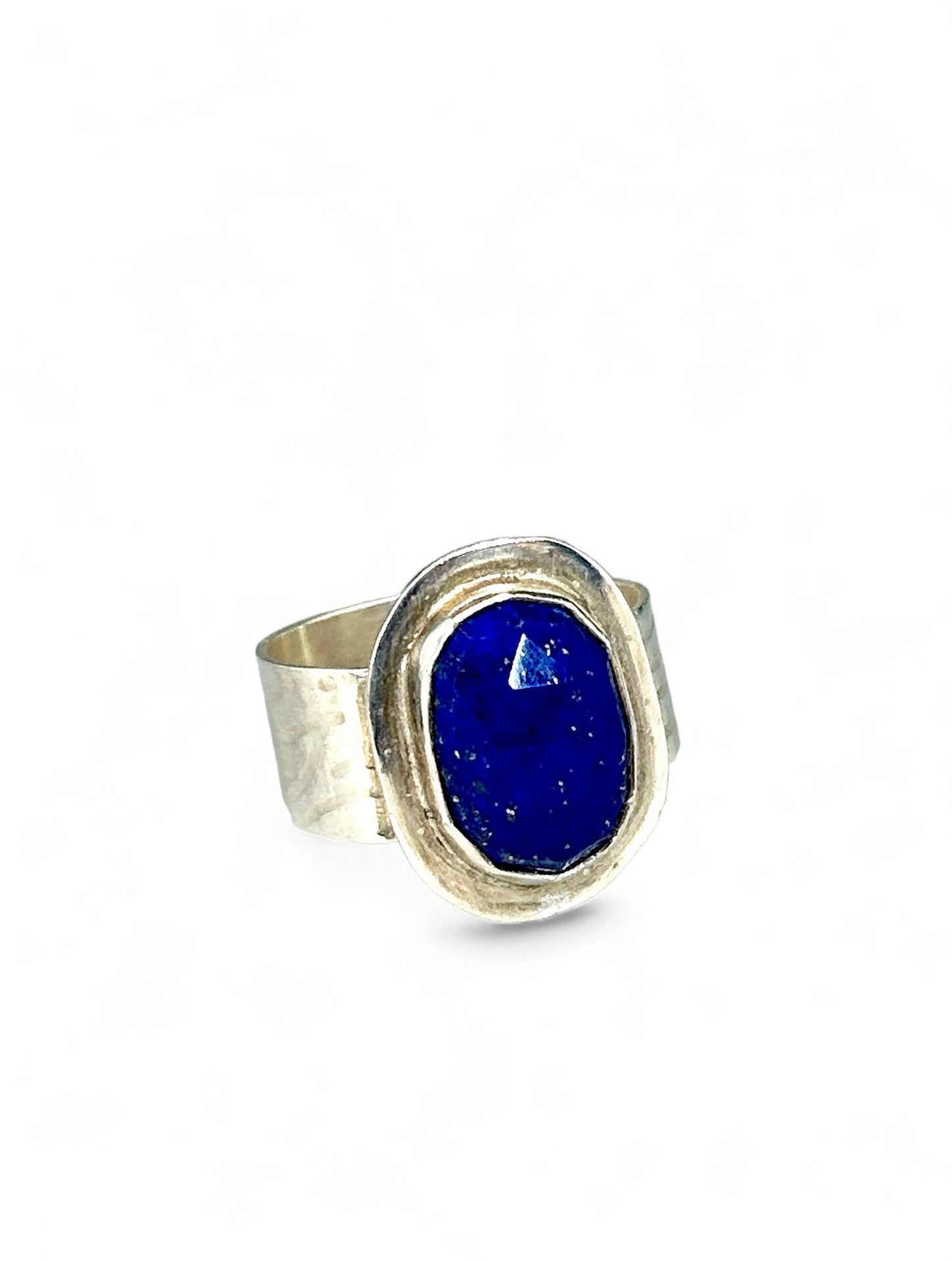 Faceted Lapis Statement Ring