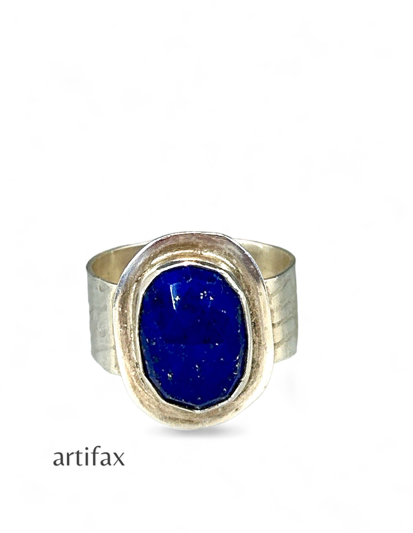 Faceted Lapis Statement Ring