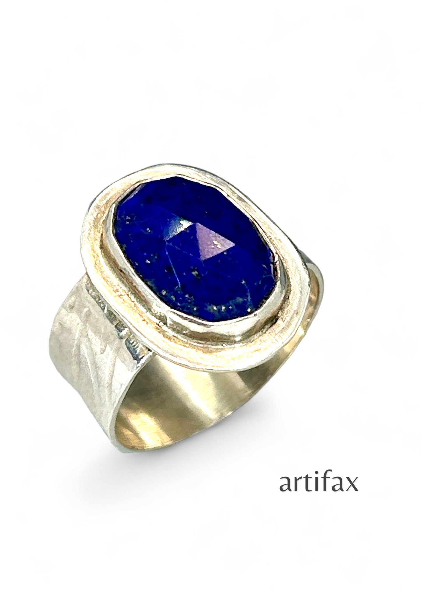 Faceted Lapis Statement Ring