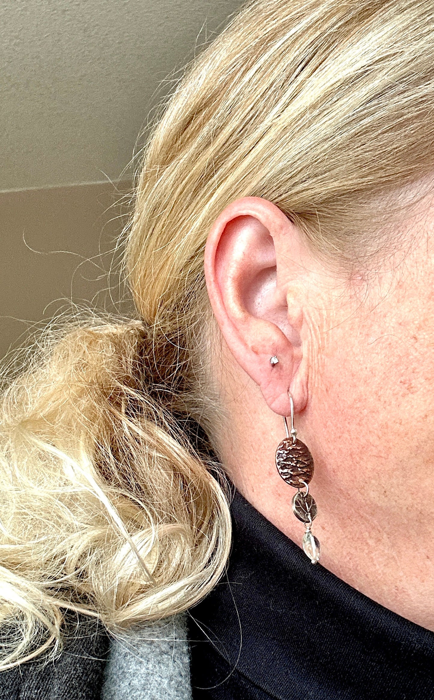 Pinecone Leaf Green Amethyst Earrings